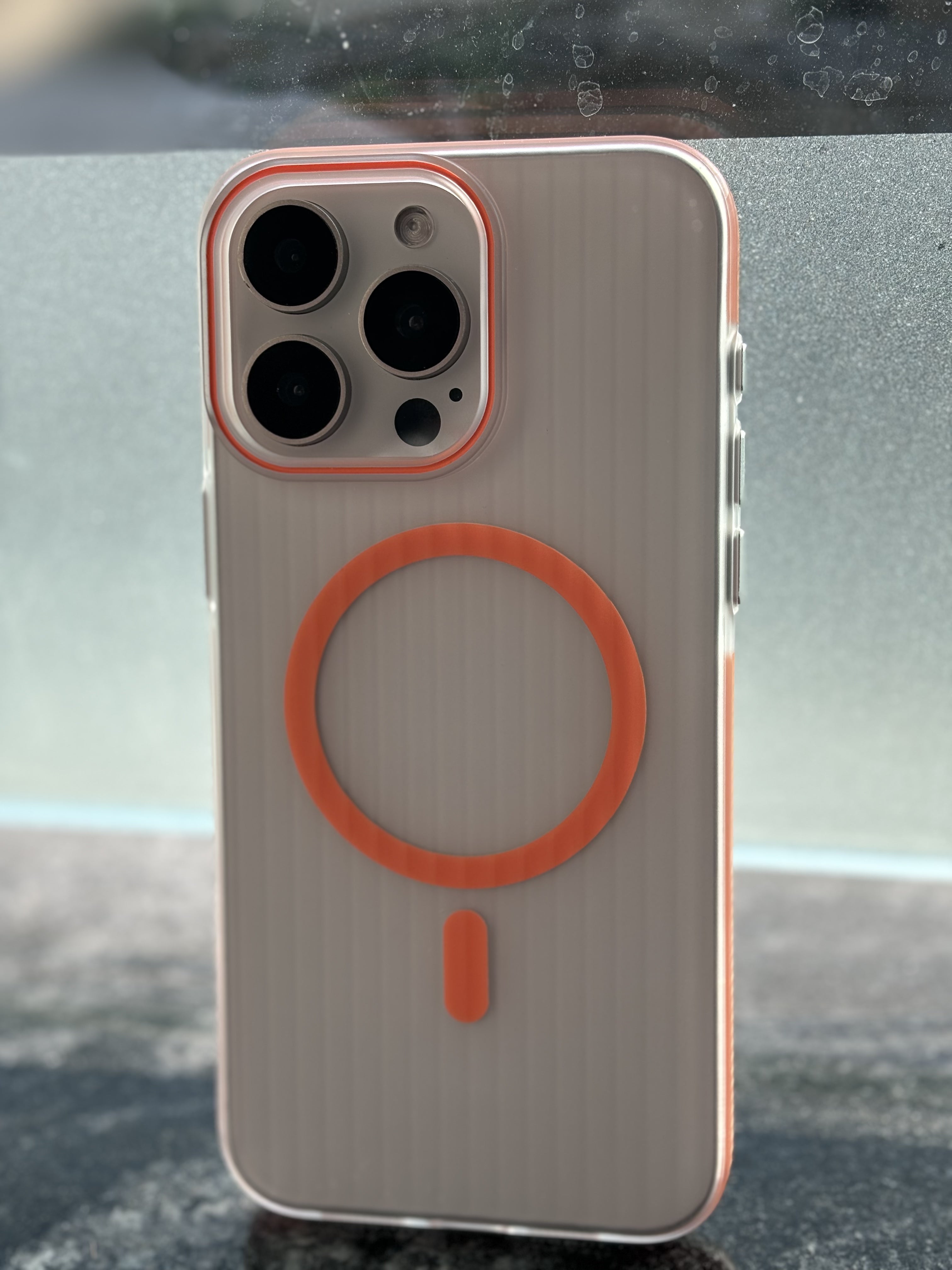 iPhone 14 Phone Cover White - Orange Wave Ultra Luxury Case-1439