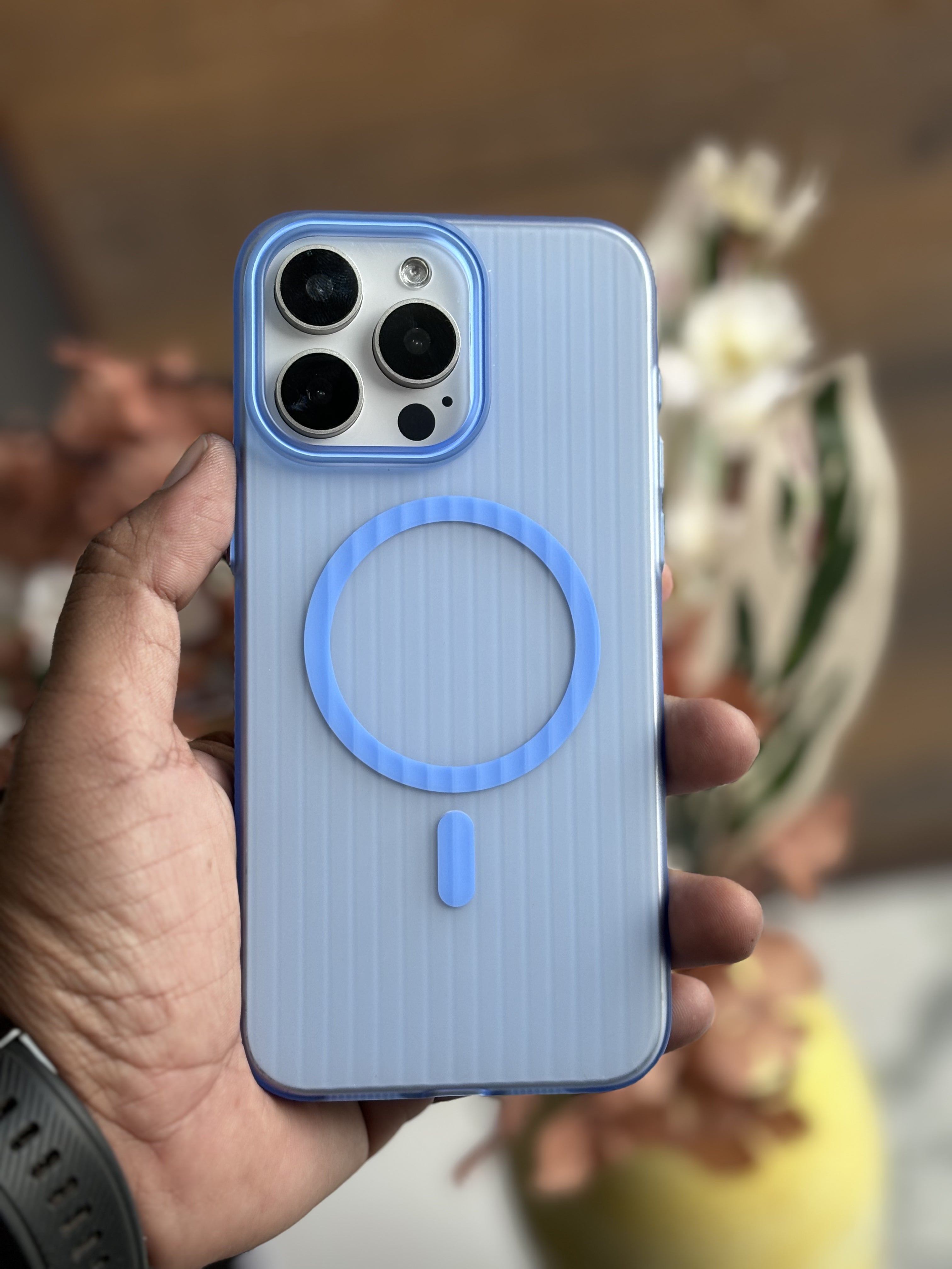 iPhone 15 Cover With Camera Protection Corrugated Case - Sky Blue-1659