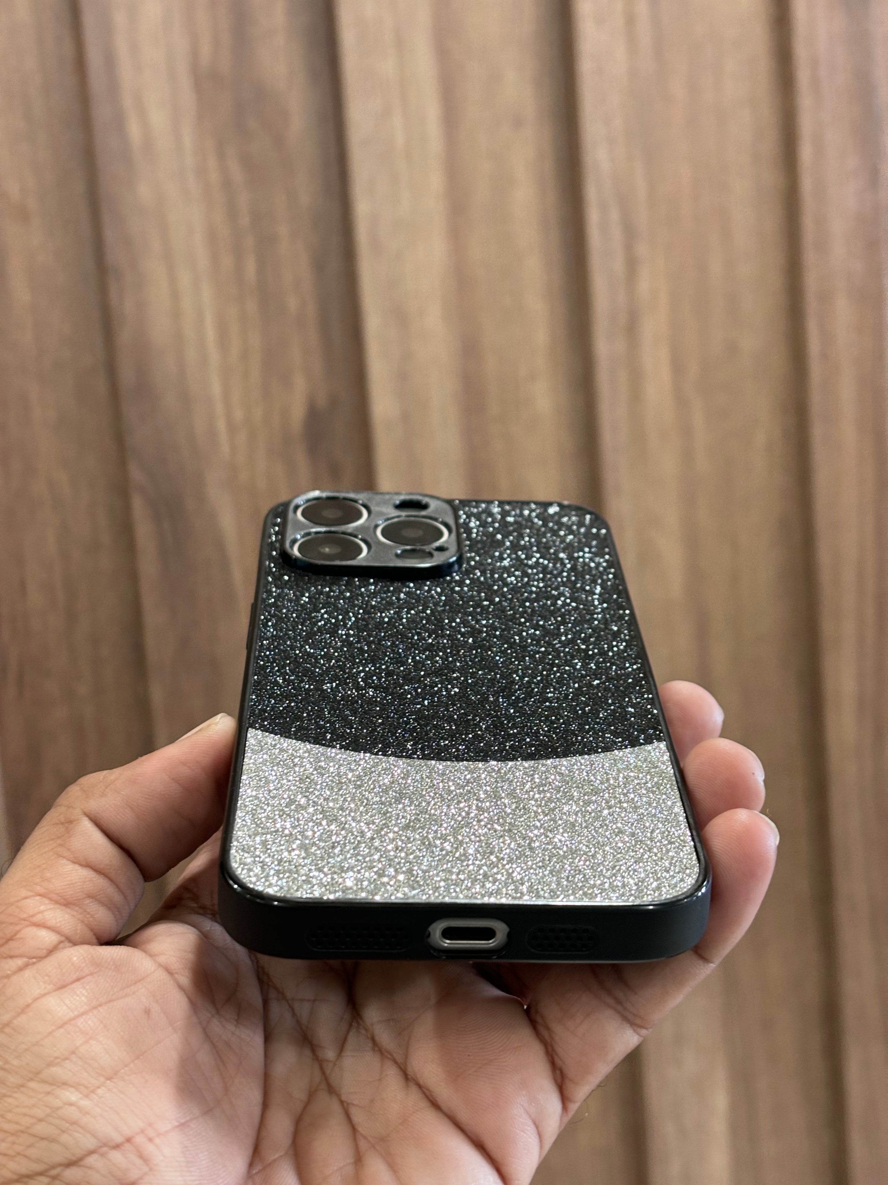 iPhone 15 Cover Dual Tone Sparkling Black Case-2214