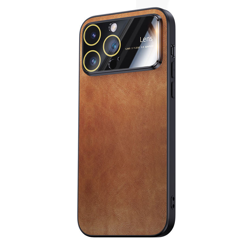 iPhone 14 Pro Full Lens Coverage Leather Mobile Phone Cover