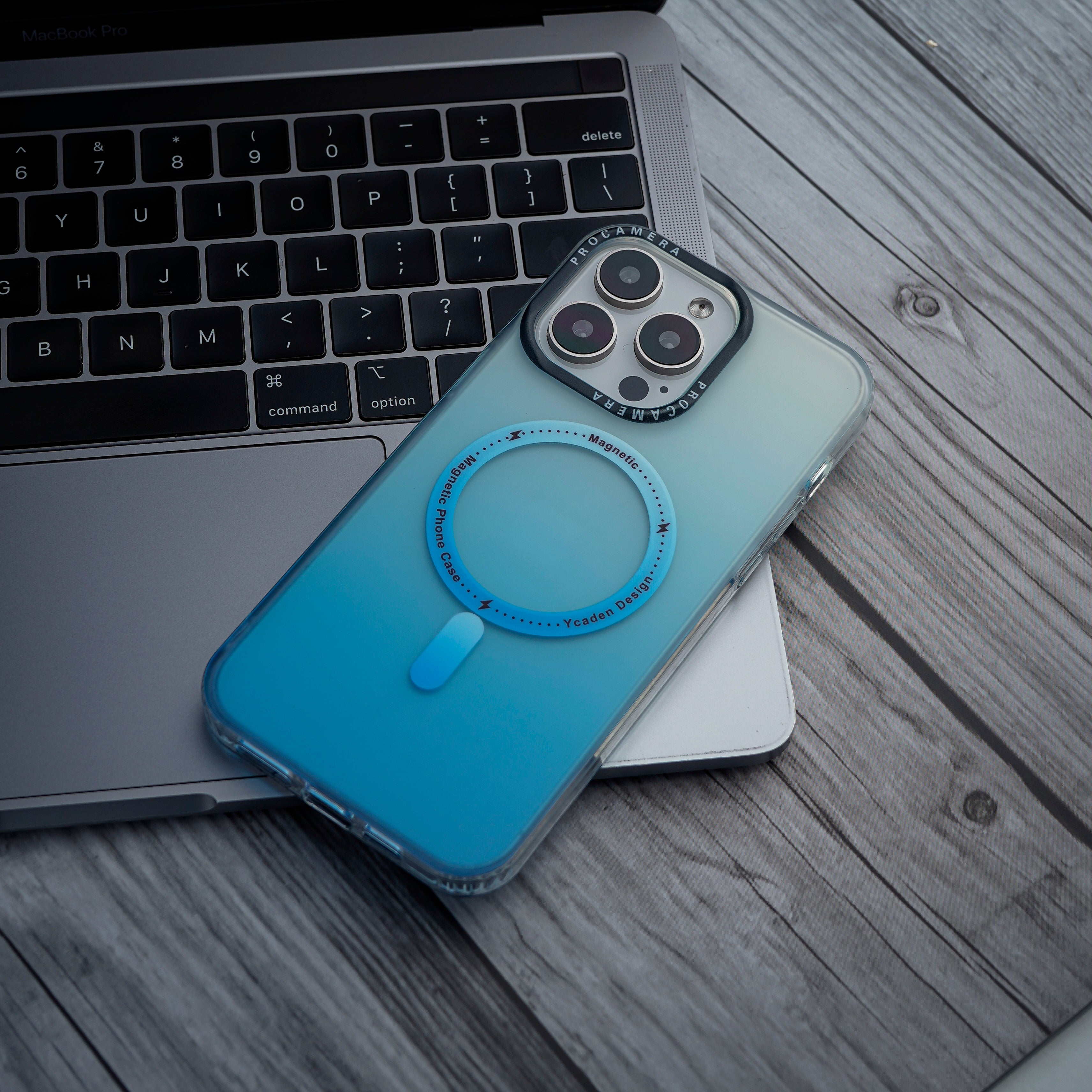 iPhone 14 Pro Case - Luxury Blue Transparent Cover