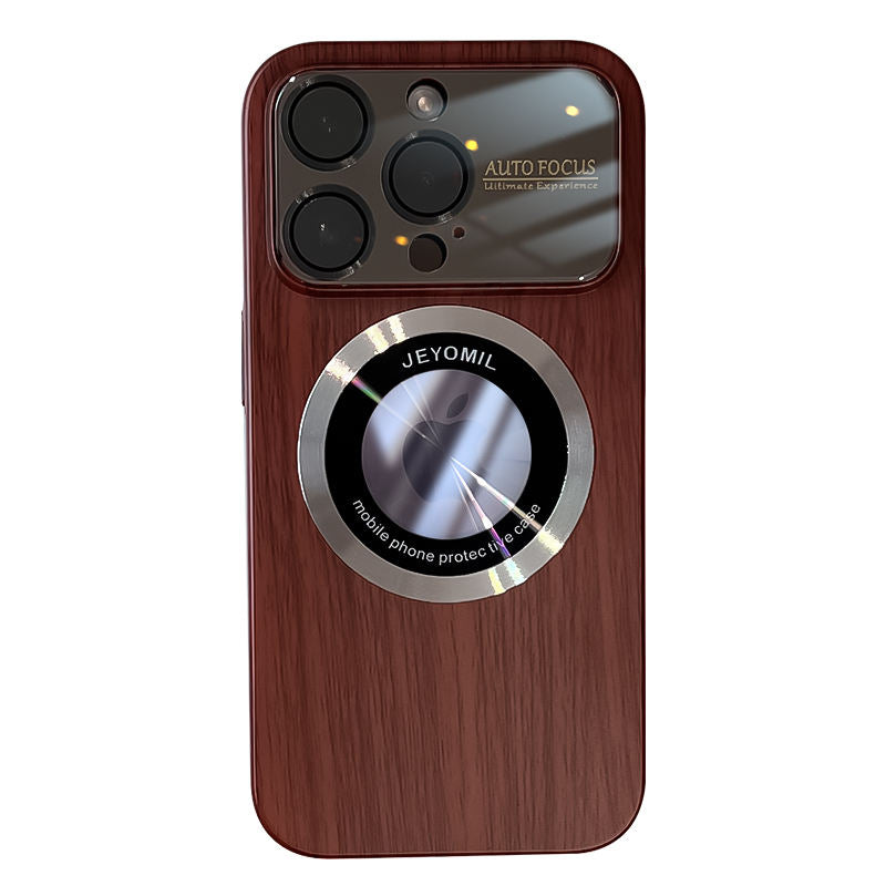 Iphone 15 plus Luxury Full Lens coverage Wood Texture Magsafe Magnetic premium mobile case