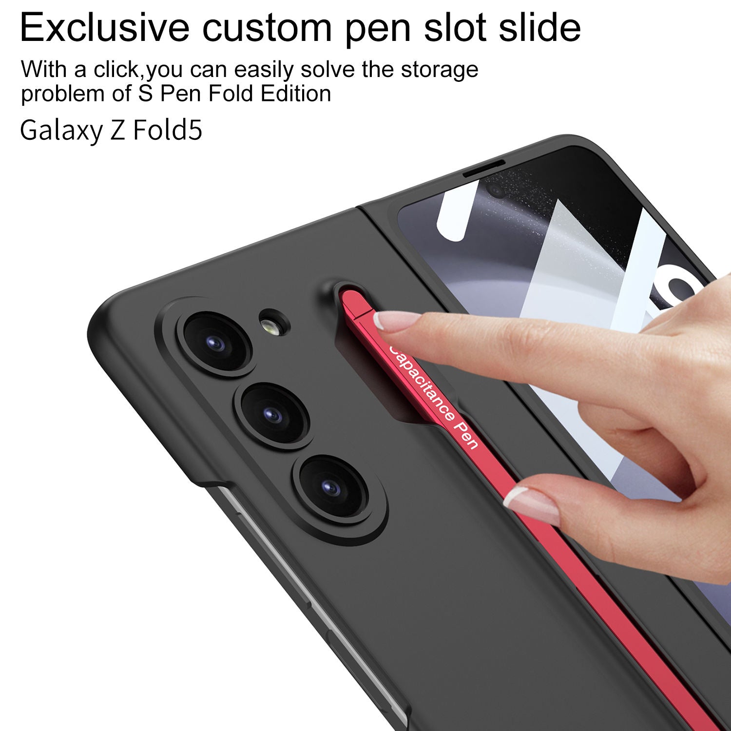 Glass Protection Matte Case Galaxy Z Fold 5 - S pen Holder Cover