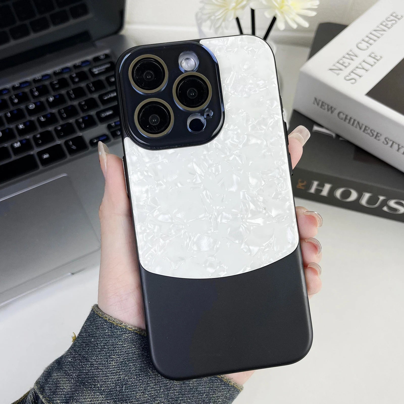 iPhone 13 Pro Max Back Cover Marble White Case-601