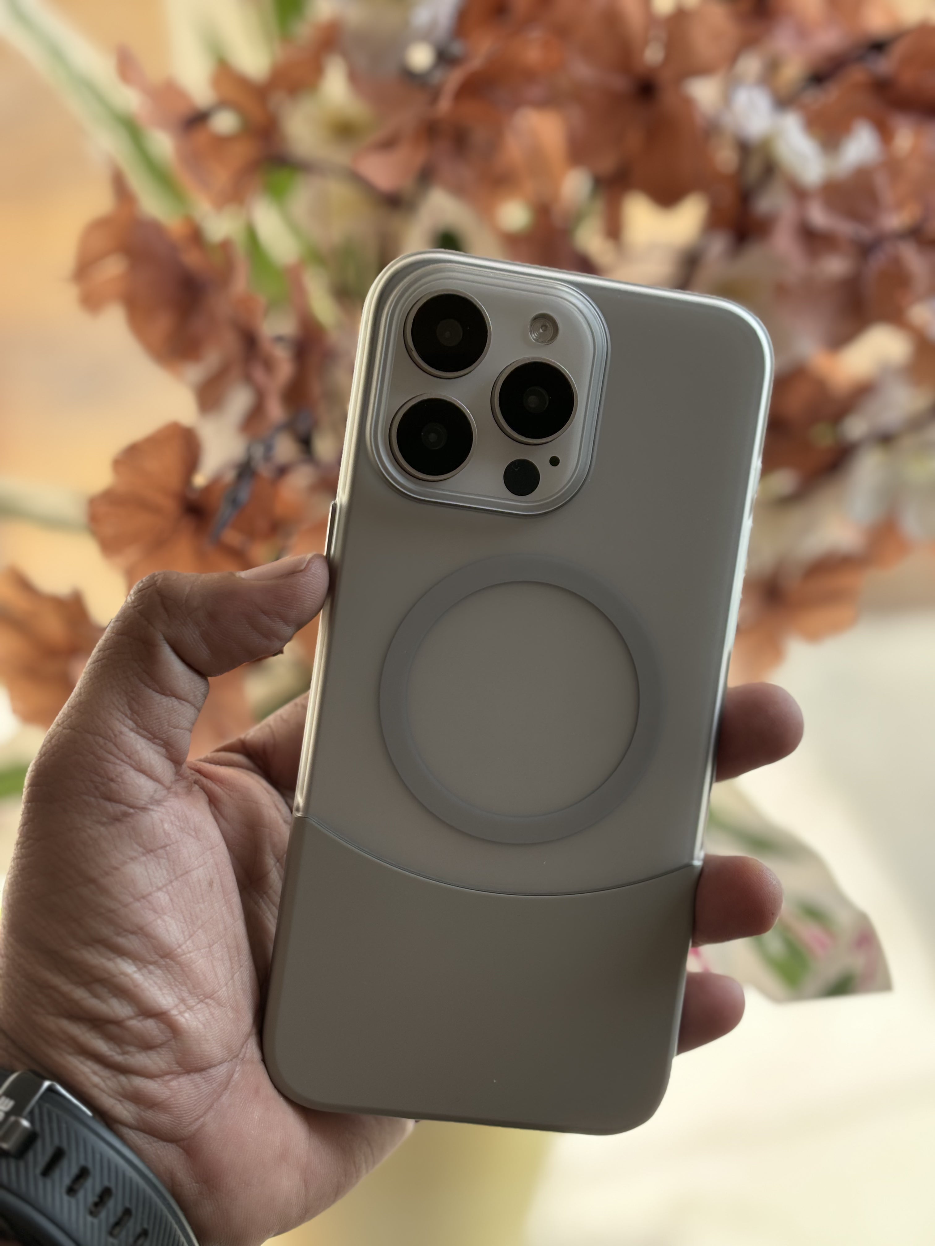 iPhone 15 Cover Grey Splicing Style Matte Case-277