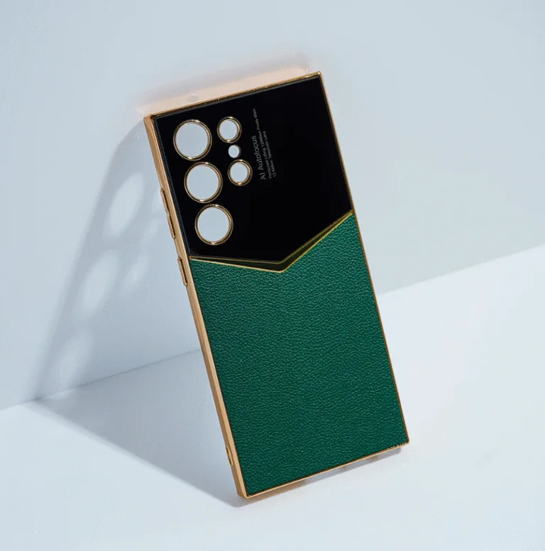 S23 ultra cover – vegan leather electroplated case 01