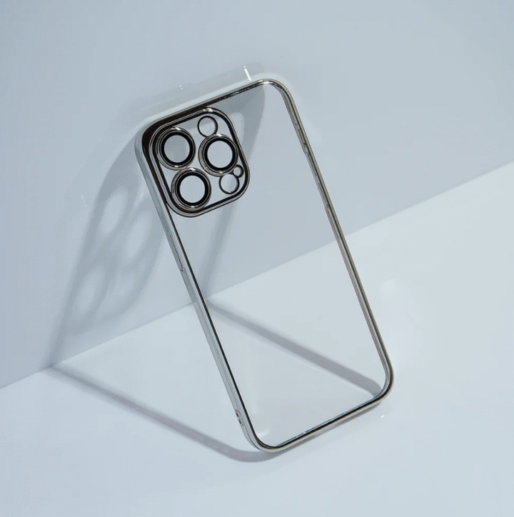 iPhone 14 Mobile Cover Silver Aesthetic Back Case - Image 2