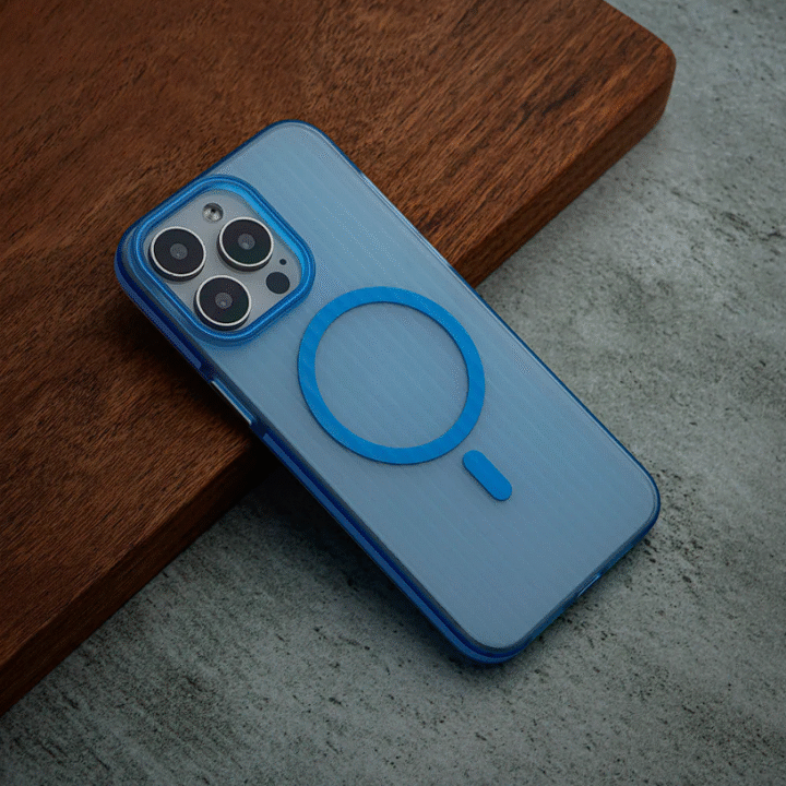 iPhone 15 Cover With Camera Protection Corrugated Case - Sky Blue