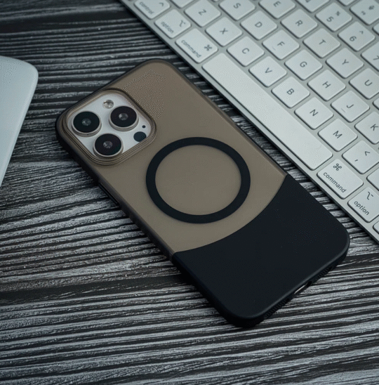 iPhone 14 Case Dual Color Grey Black Premium Cover