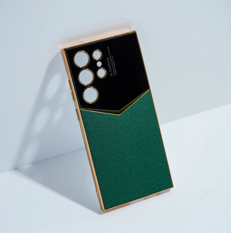 S23 Ultra Cover - Vegan Leather Electroplated Case
