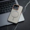 Iphone 13 back cover corrugated shadow design with magsafe grey case 01