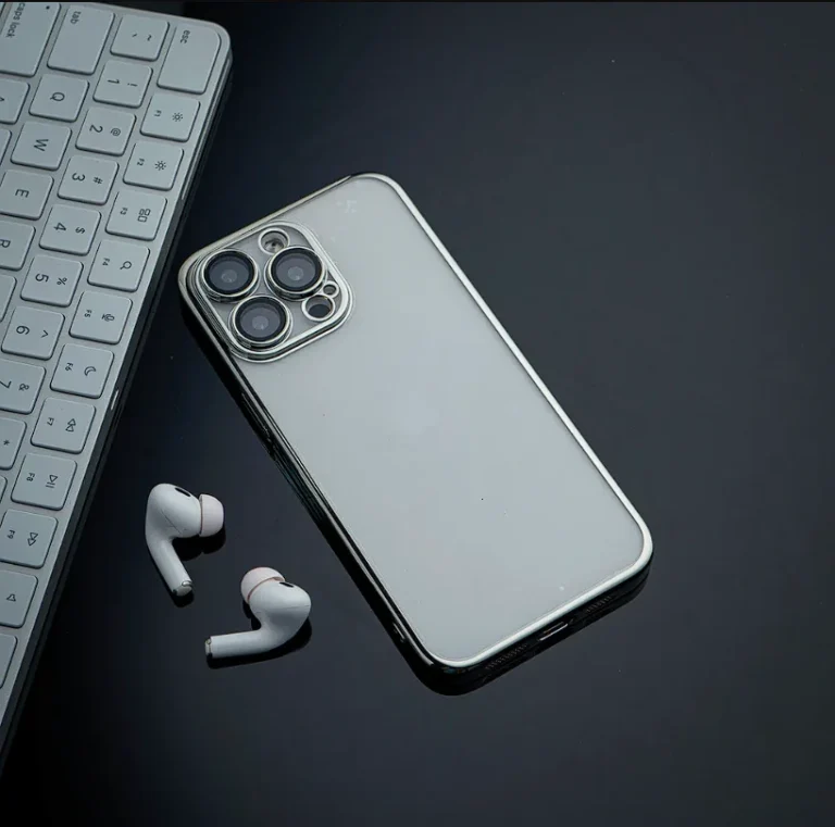 Iphone 13 back cover metallic transparent case 01