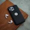 Iphone 14 phone cover vegan leather prime logo cut case 01