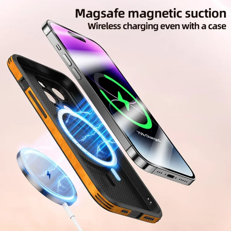 Iphone 14 pro back cover – shockproof vegan leather case 02