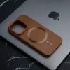 Iphone 14 pro max case luxury shockproof brown cover 01