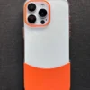 Iphone 15 splicing orange phone case 01